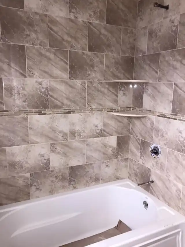 Tiled bath surround